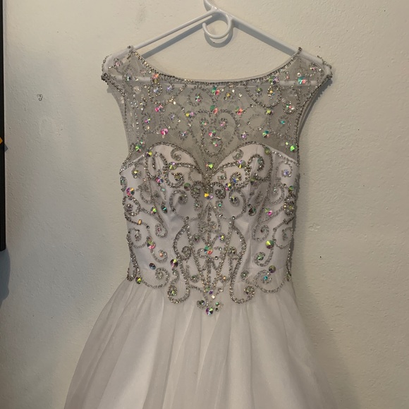 COPY - Sequined White Formal Dress - Picture 3 of 4